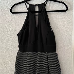 Black sparkly dress.